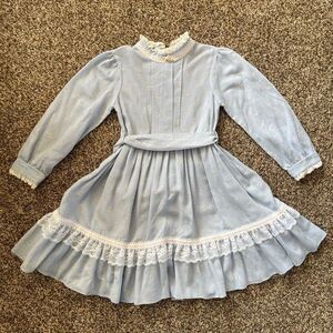 Vintage 6X Bryan dress blue pleated floral Easter